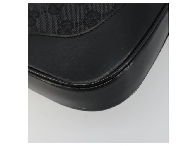 Sac à main GUCCI GG Canvas Jackie Noir Argent 001 3306 Auth 194743V Argenté - vue 11