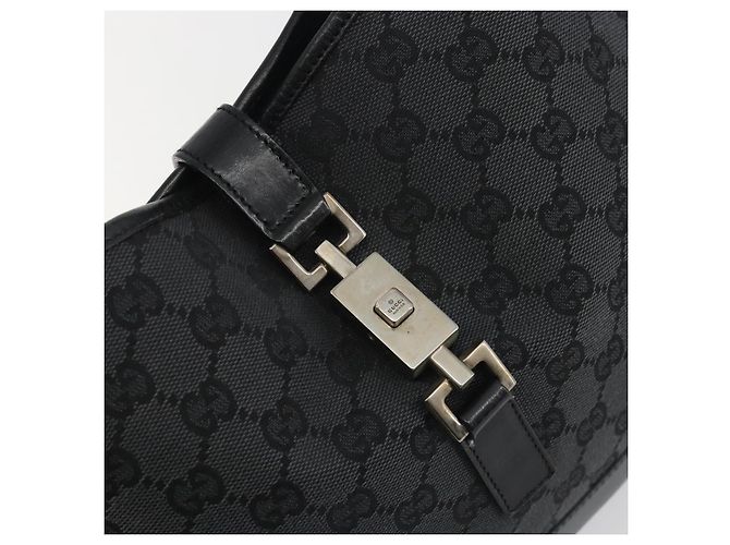 Sac à main GUCCI GG Canvas Jackie Noir Argent 001 3306 Auth 194743V Argenté - vue 15
