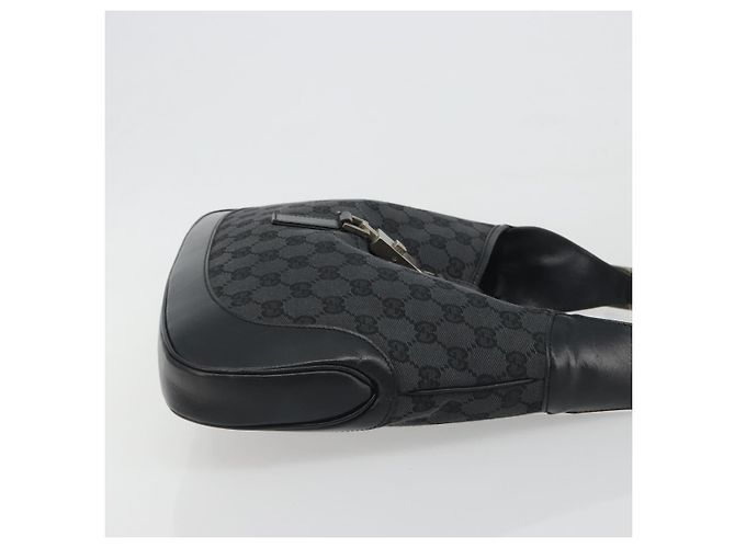 Sac à main GUCCI GG Canvas Jackie Noir Argent 001 3306 Auth 194743V Argenté - vue 4