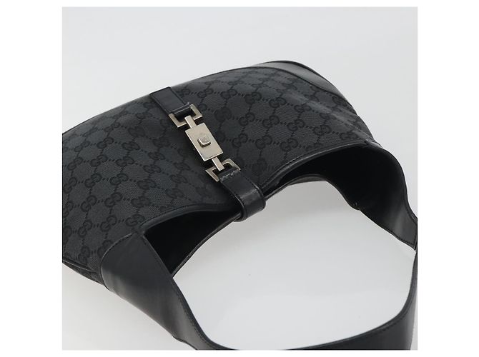 Sac à main GUCCI GG Canvas Jackie Noir Argent 001 3306 Auth 194743V Argenté - vue 6