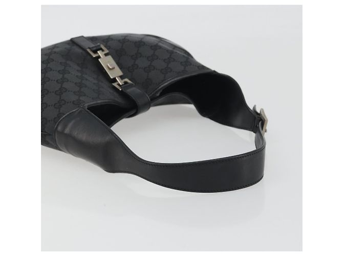 Sac à main GUCCI GG Canvas Jackie Noir Argent 001 3306 Auth 194743V Argenté - vue 7