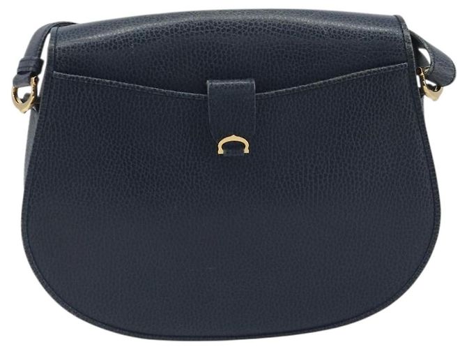 Borsa a tracolla CARTIER Must Line in pelle blu e oro Auth bs36594 D'oro - vista 3