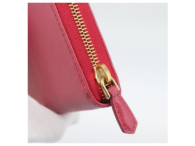 PRADA Saffiano Long Wallet Rosa Goldton Auth BA14620V Pink - Ansicht 12