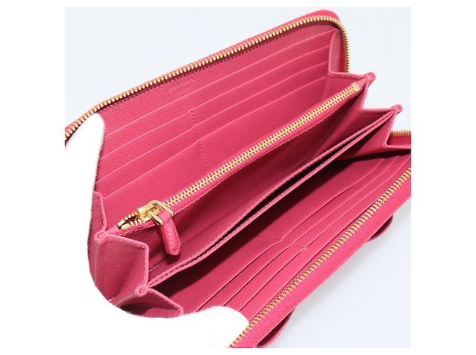 PRADA Saffiano Long Wallet Rosa Goldton Auth BA14620V Pink - Ansicht 15