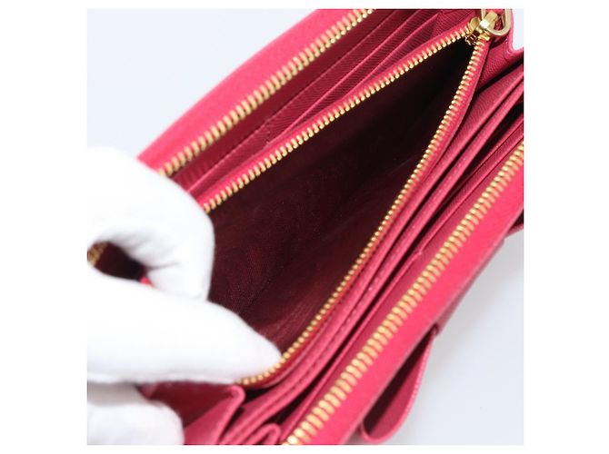 PRADA Saffiano Long Wallet Rosa Goldton Auth BA14620V Pink - Ansicht 19