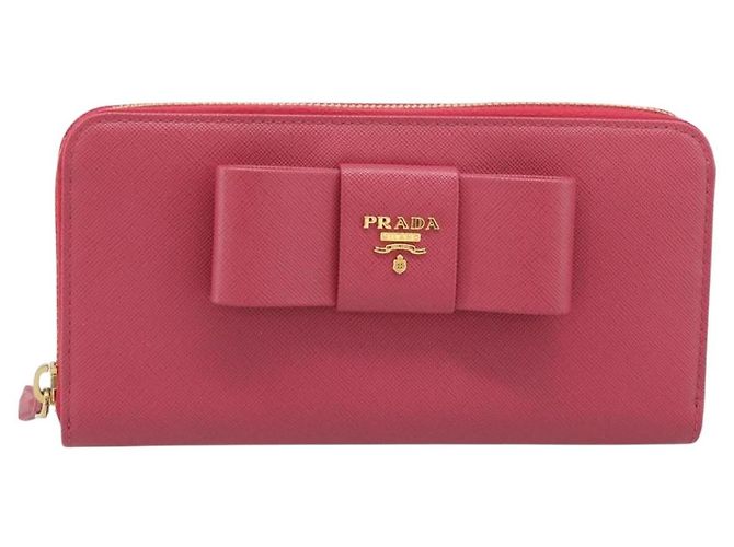 PRADA Saffiano Long Wallet Rosa Goldton Auth BA14620V Pink - Ansicht 2
