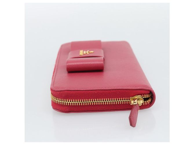 PRADA Saffiano Long Wallet Rosa Goldton Auth BA14620V Pink - Ansicht 4