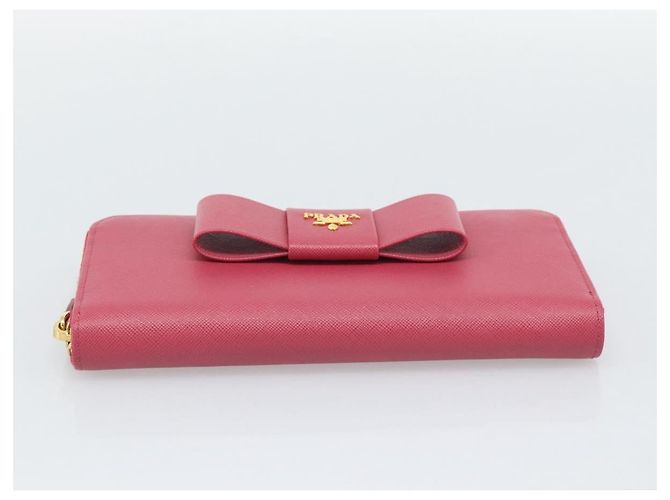 PRADA Saffiano Long Wallet Rosa Goldton Auth BA14620V Pink - Ansicht 7