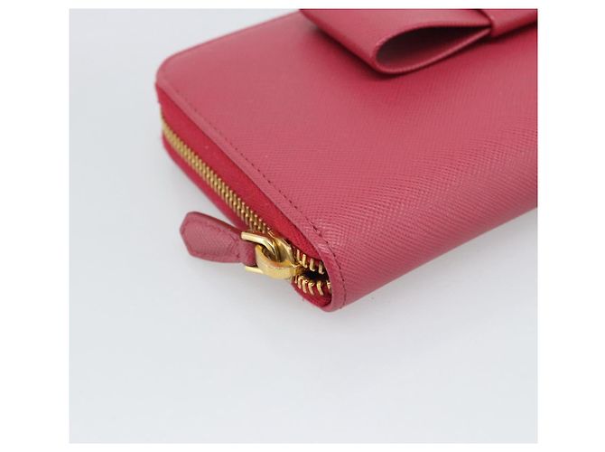 PRADA Saffiano Long Wallet Rosa Goldton Auth BA14620V Pink - Ansicht 9