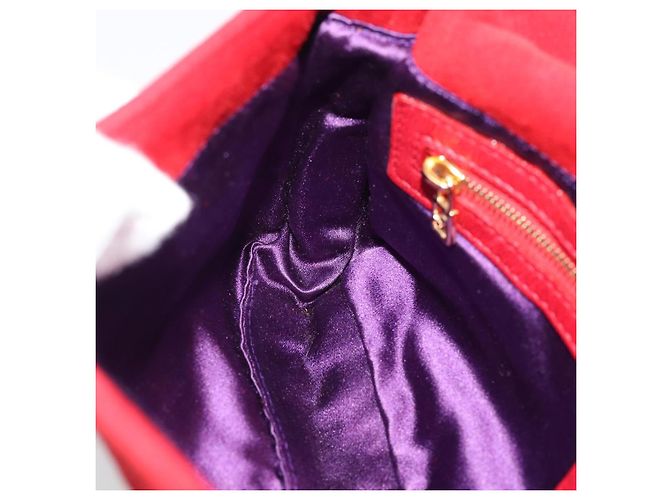Borsa a tracolla FENDI Mamma Baguette in scamosciato rosso e oro Auth 195245SM D'oro - vista 18