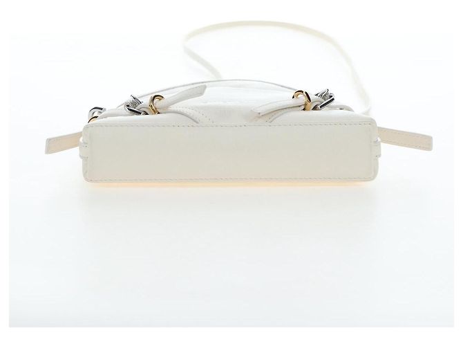 Borsa a Spalla GIVENCHY Voyou in Pelle 2way Bianco Argento Oro Auth 192539V D'oro - vista 11