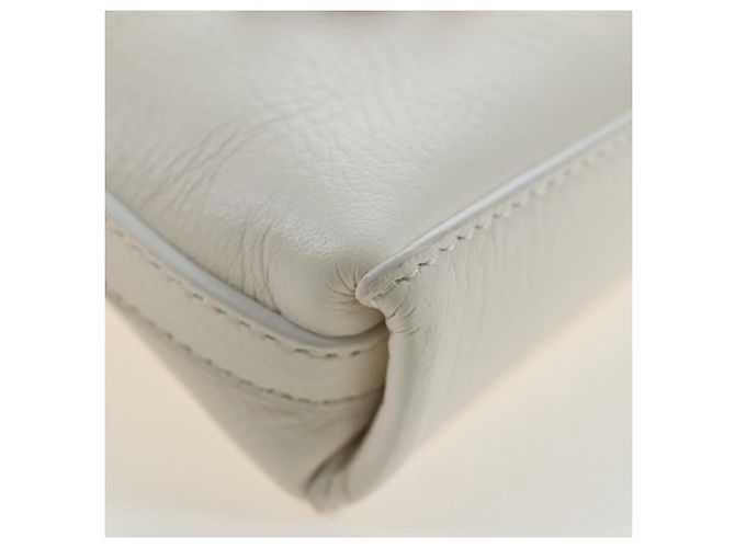 Borsa a Spalla GIVENCHY Voyou in Pelle 2way Bianco Argento Oro Auth 192539V D'oro - vista 12