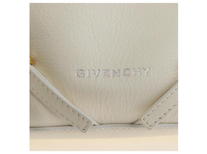 Borsa a Spalla GIVENCHY Voyou in Pelle 2way Bianco Argento Oro Auth 192539V D'oro - vista 16