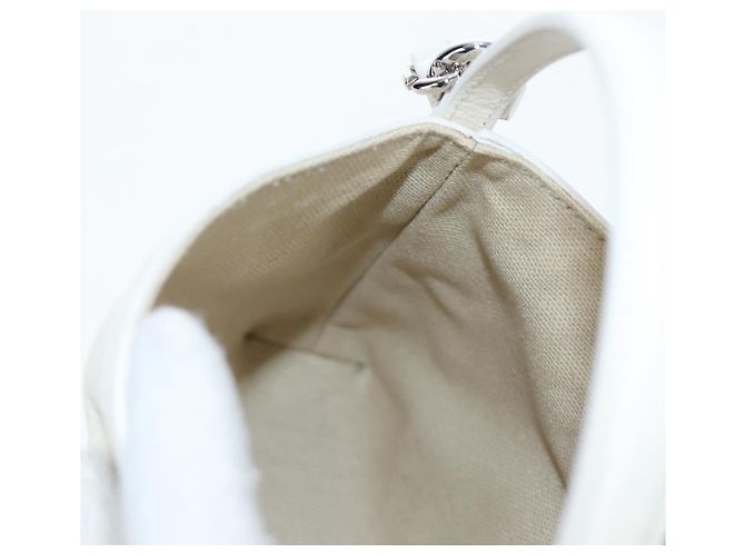Borsa a Spalla GIVENCHY Voyou in Pelle 2way Bianco Argento Oro Auth 192539V D'oro - vista 19