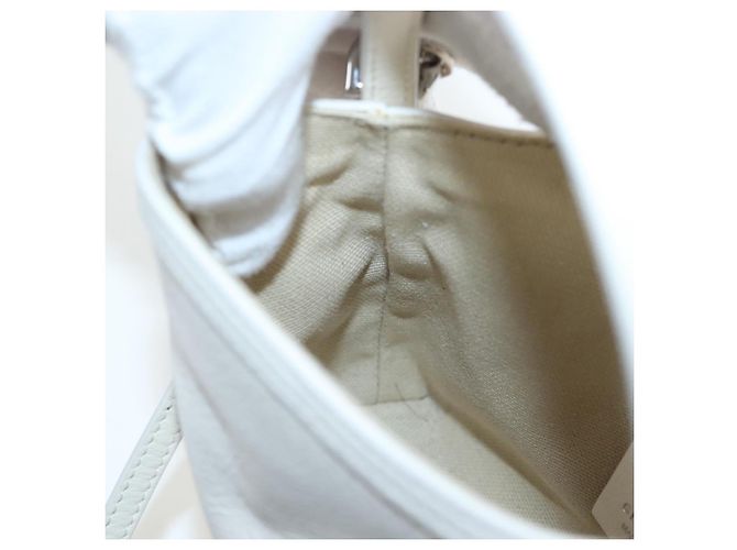 Borsa a Spalla GIVENCHY Voyou in Pelle 2way Bianco Argento Oro Auth 192539V D'oro - vista 20