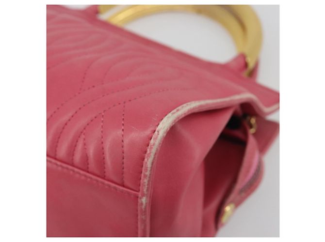 Sac à main FENDI Macaroni en cuir 2way Rose Or Auth 195263 Doré - vue 12