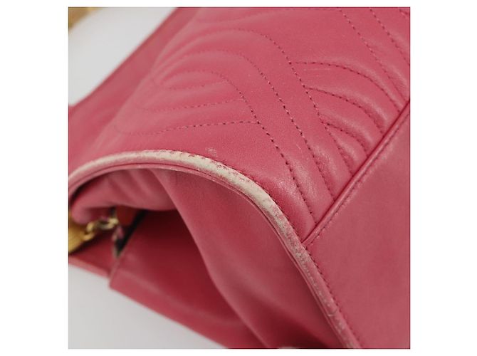 Sac à main FENDI Macaroni en cuir 2way Rose Or Auth 195263 Doré - vue 13