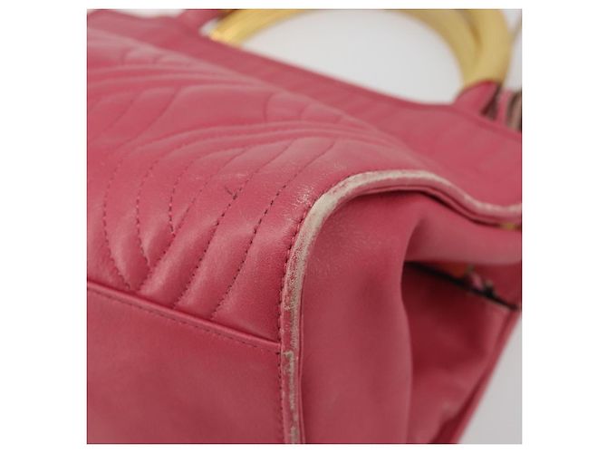 Sac à main FENDI Macaroni en cuir 2way Rose Or Auth 195263 Doré - vue 14