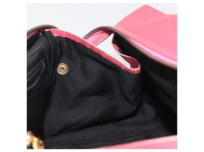 Sac à main FENDI Macaroni en cuir 2way Rose Or Auth 195263 Doré - vue 21