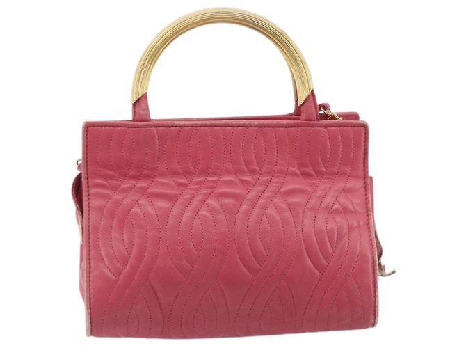 Sac à main FENDI Macaroni en cuir 2way Rose Or Auth 195263 Doré - vue 3