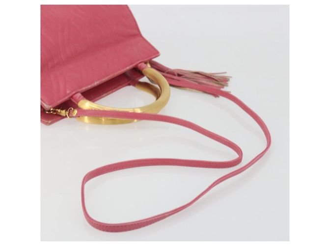 Sac à main FENDI Macaroni en cuir 2way Rose Or Auth 195263 Doré - vue 9