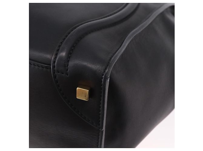 Céline CELINE Luggage Mini shopper Handtasche aus Kalbsleder Schwarz Silber Auth 194754V - Ansicht 13