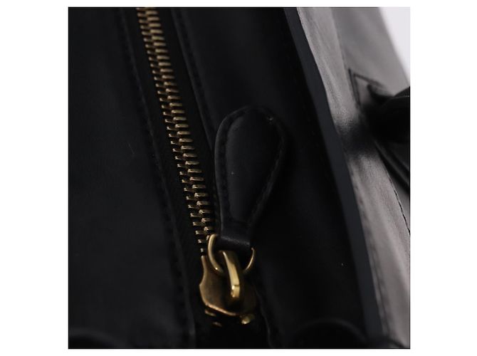 Céline CELINE Luggage Mini shopper Handtasche aus Kalbsleder Schwarz Silber Auth 194754V - Ansicht 16