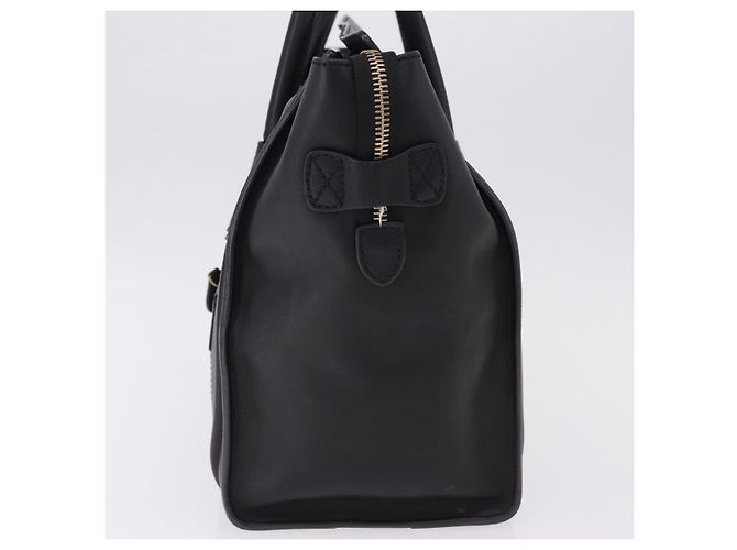 Céline CELINE Luggage Mini shopper Handtasche aus Kalbsleder Schwarz Silber Auth 194754V - Ansicht 4