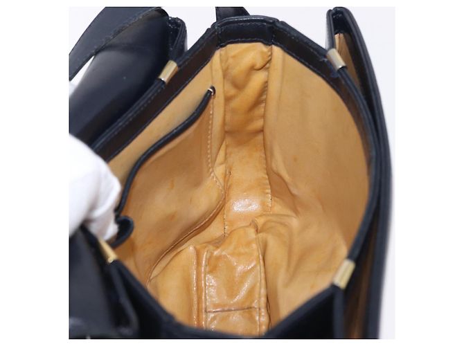 Céline Borsa a Spalla CELINE in Pelle Blu Navy e Oro Auth 193580A D'oro - vista 18