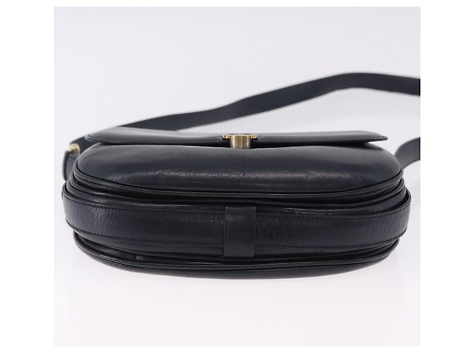 Céline Borsa a Spalla CELINE in Pelle Blu Navy e Oro Auth 193580A D'oro - vista 9