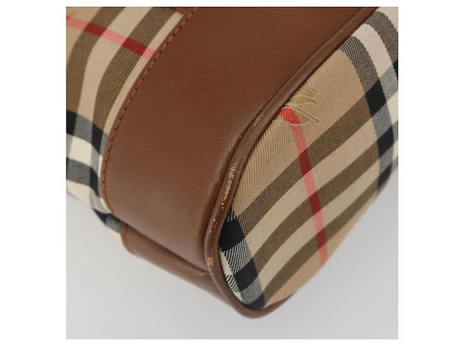 Borsa a Spalla Burberrys Nova Check in Tela Beige Marrone Auth 194078A - vista 13