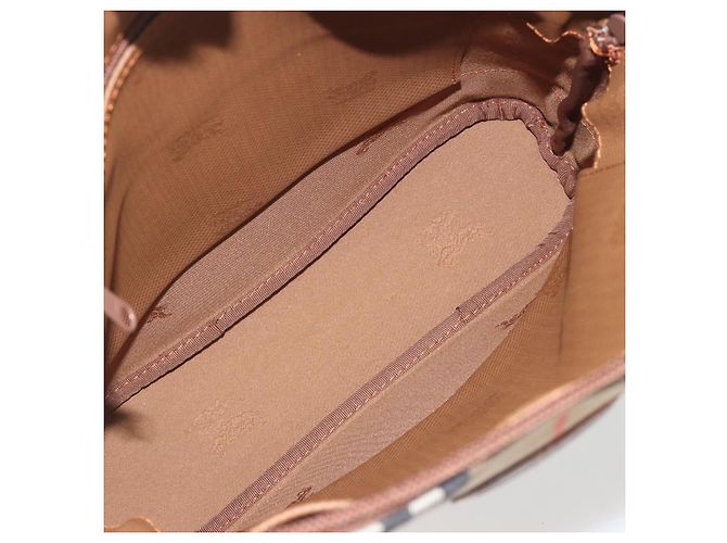 Borsa a Spalla Burberrys Nova Check in Tela Beige Marrone Auth 194078A - vista 16