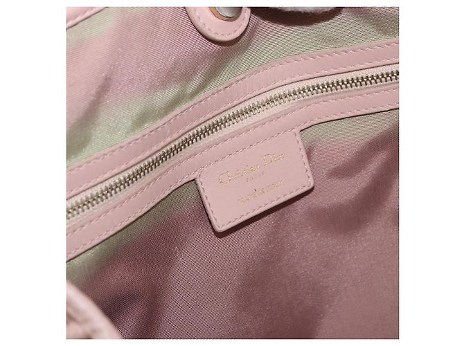Borsa Christian Dior Canage in Tela Rosa Gold Tone Auth 194165 - vista 16