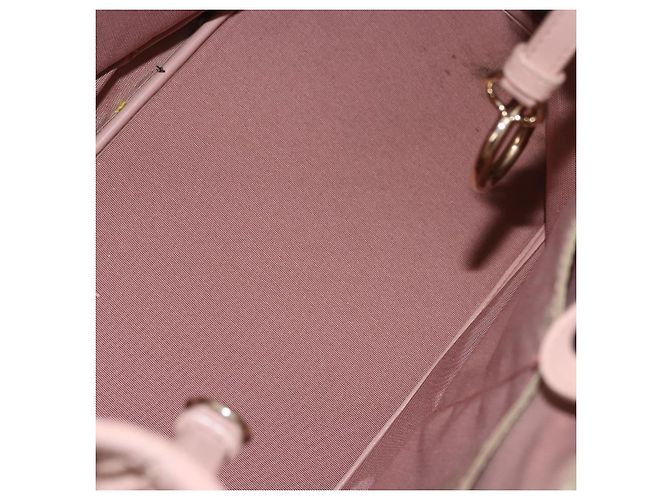 Borsa Christian Dior Canage in Tela Rosa Gold Tone Auth 194165 - vista 17
