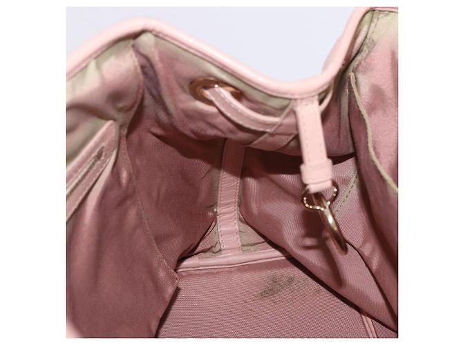 Borsa Christian Dior Canage in Tela Rosa Gold Tone Auth 194165 - vista 18