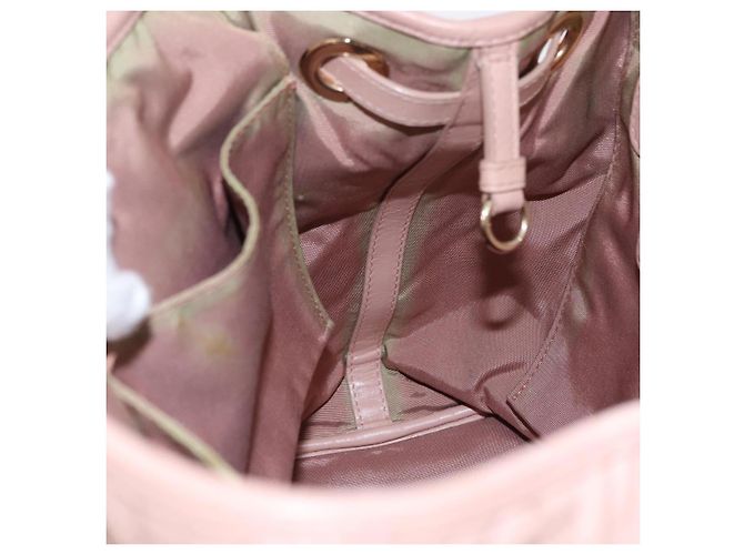 Borsa Christian Dior Canage in Tela Rosa Gold Tone Auth 194165 - vista 19