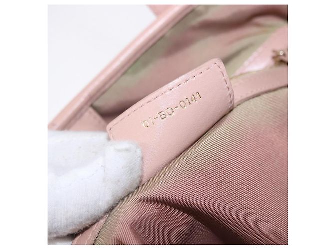 Borsa Christian Dior Canage in Tela Rosa Gold Tone Auth 194165 - vista 22