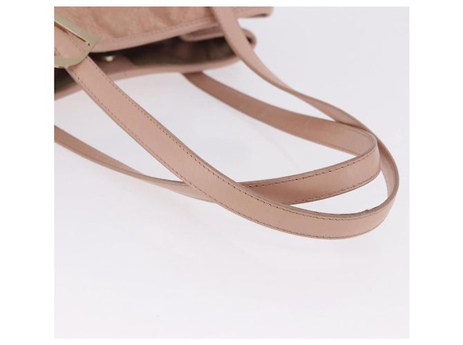 Borsa Christian Dior Canage in Tela Rosa Gold Tone Auth 194165 - vista 7