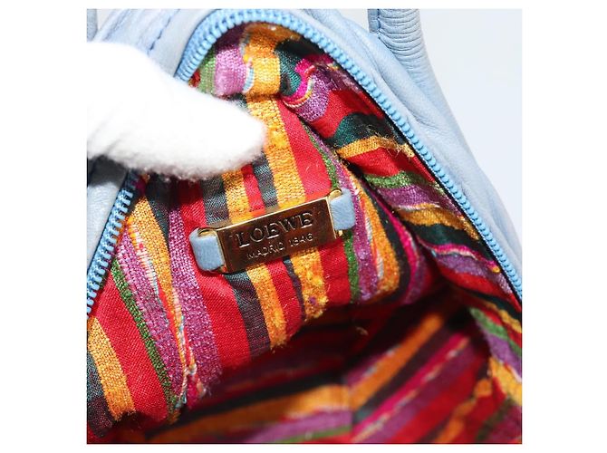 LOEWE Handtasche aus Leder Hellblau Auth 194900 - Ansicht 11