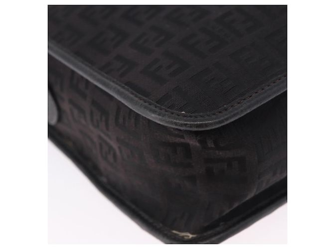Borsa a Spalla FENDI Zucchino Canvas Nera Oro Auth bs36538 Nero D'oro - vista 12