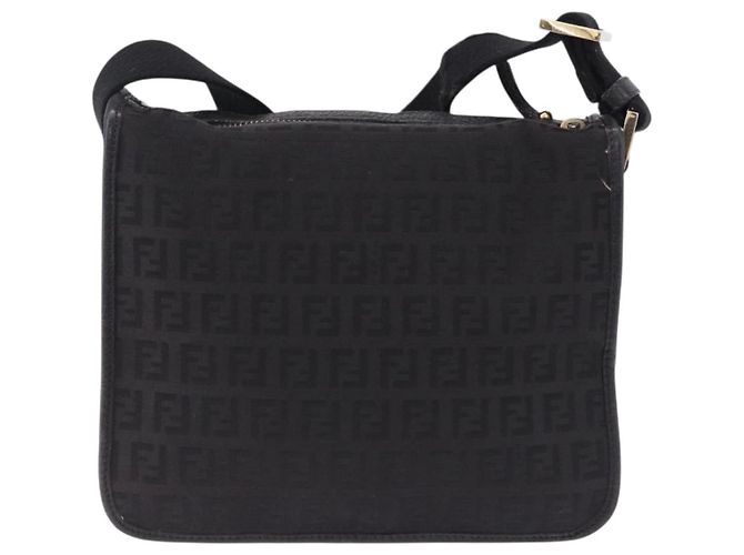 Borsa a Spalla FENDI Zucchino Canvas Nera Oro Auth bs36538 Nero D'oro - vista 3