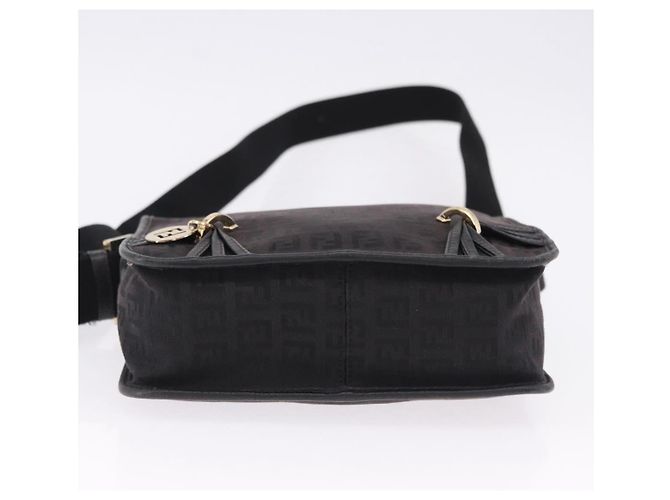 Borsa a Spalla FENDI Zucchino Canvas Nera Oro Auth bs36538 Nero D'oro - vista 9
