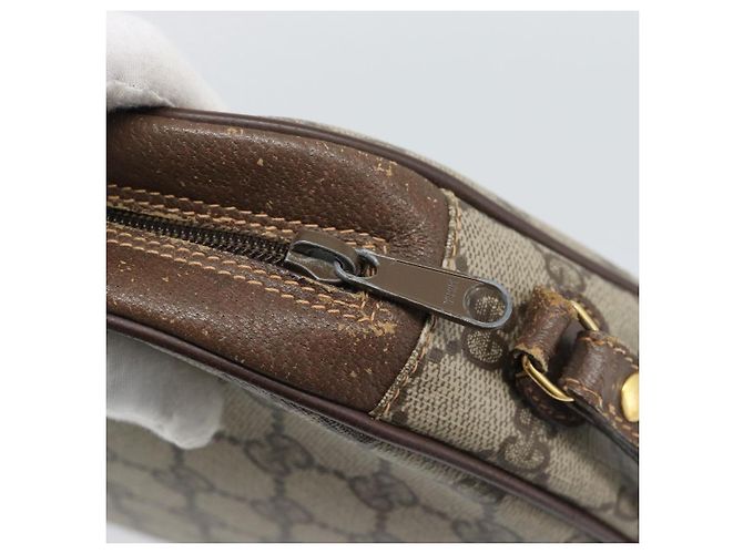 Clutch GUCCI GG Supreme Web Sherry Line in PVC Beige 156 01 034 Auth ka5569 - vista 14