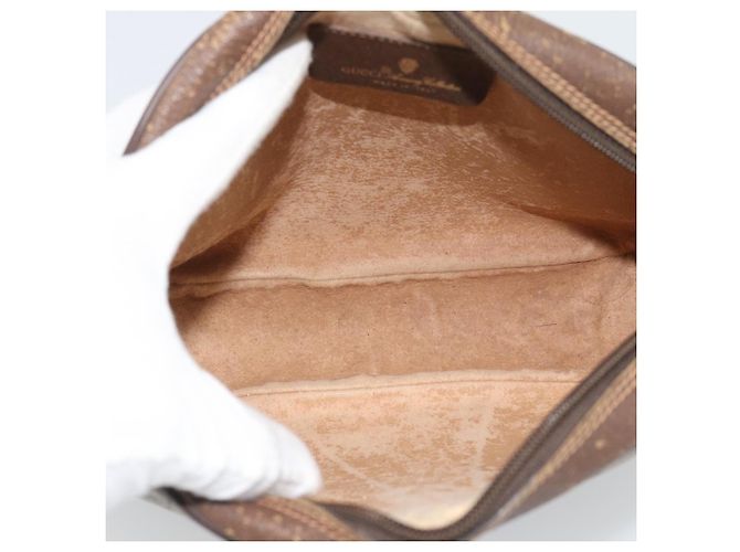 Clutch GUCCI GG Supreme Web Sherry Line in PVC Beige 156 01 034 Auth ka5569 - vista 16