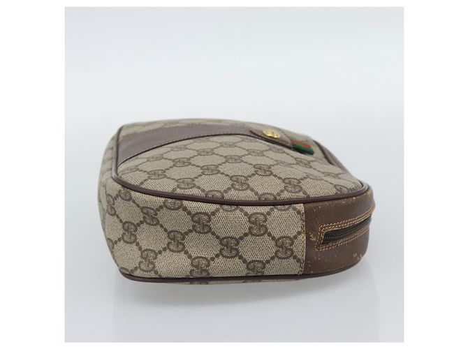 Clutch GUCCI GG Supreme Web Sherry Line in PVC Beige 156 01 034 Auth ka5569 - vista 5