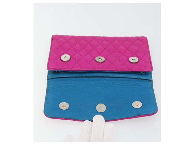 Cartera larga acolchada Chrome Hearts Wave 4 3-Snap de cuero rosa Auth 193426SM Plata - vista 14