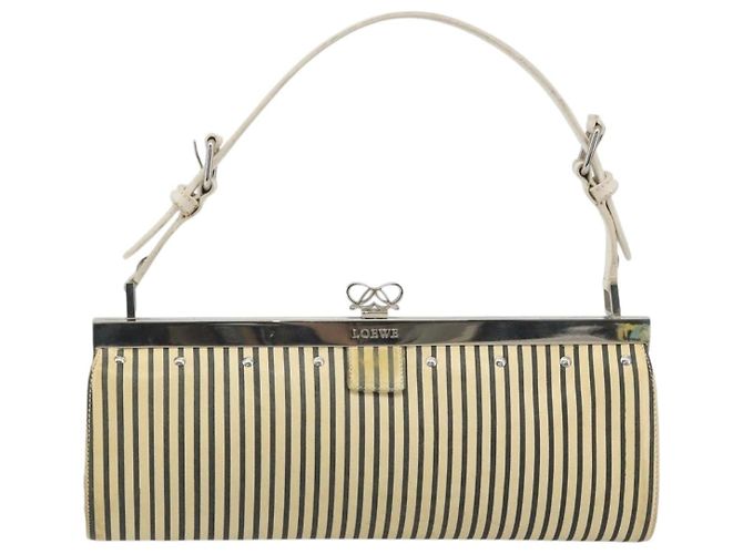 Borsa a Spalla LOEWE in Pelle Bianca Argento Auth 193364 Bianco - vista 13