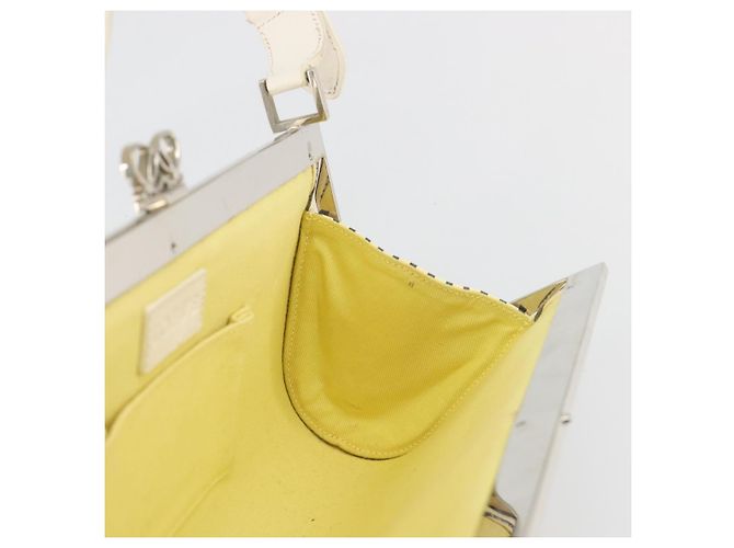Borsa a Spalla LOEWE in Pelle Bianca Argento Auth 193364 Bianco - vista 19
