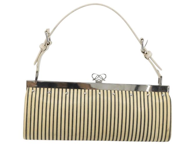 Borsa a Spalla LOEWE in Pelle Bianca Argento Auth 193364 Bianco - vista 2