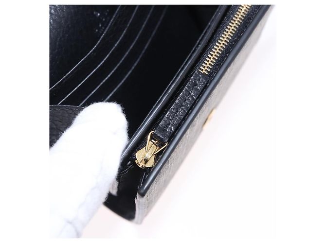 Portafoglio GUCCI GG Supreme in PVC e Pelle Beige Oro 598587 Auth 193589M D'oro - vista 16